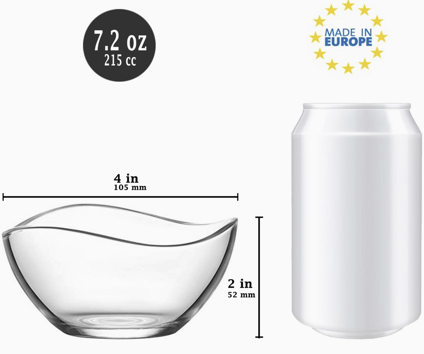 Set of 6 - Lav Vira Glass Bowls - 7.2 oz
