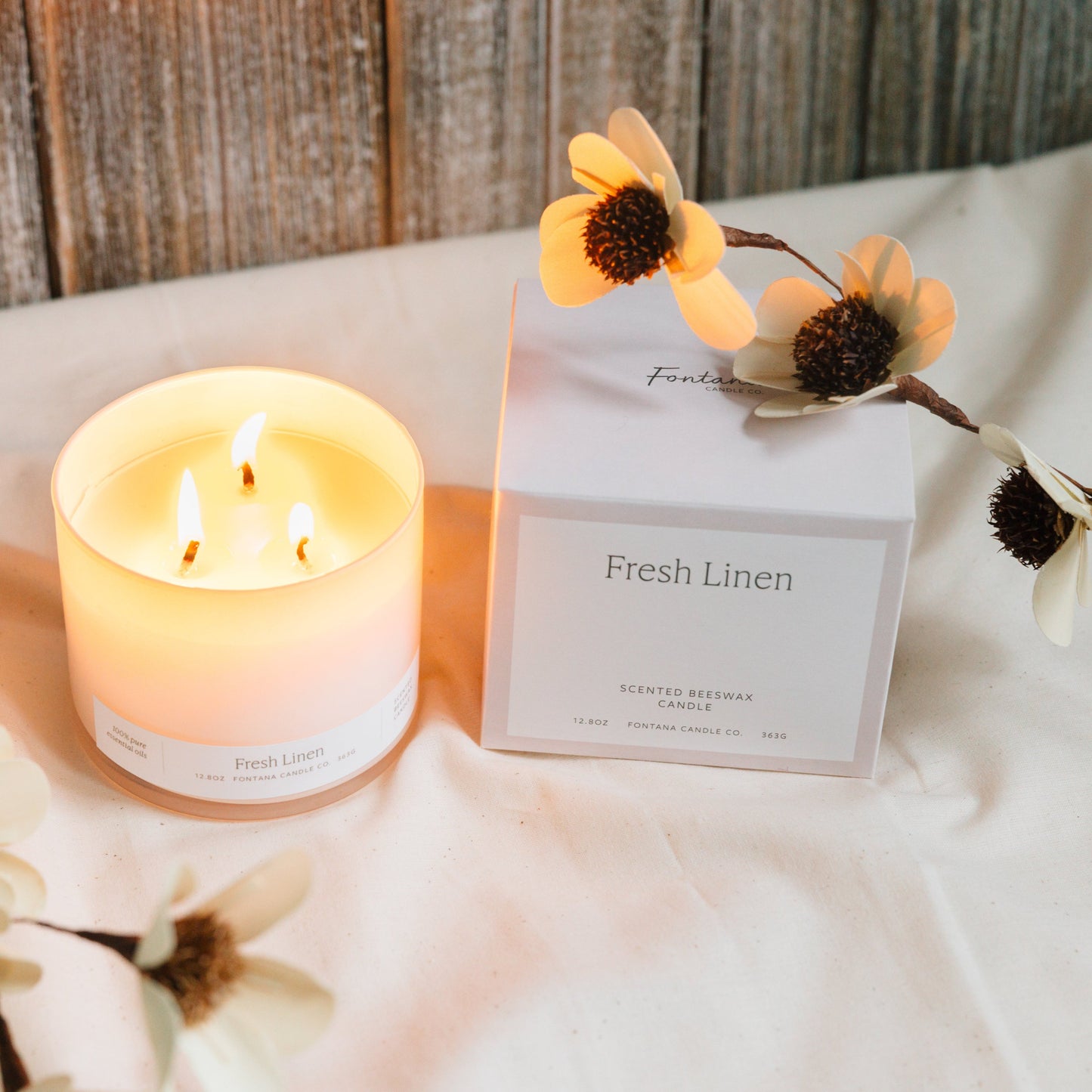 Fresh Linen 3-Wick Candle
